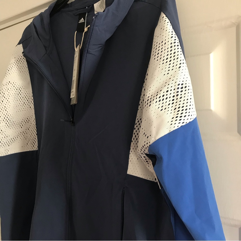 Adidas SID wind jacket NWT size Med Blue color block Women’s - Picture 3 of 5